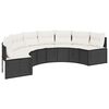 vidaXL 3 Piece Patio Sofa Set Half-Round Black Poly Rattan