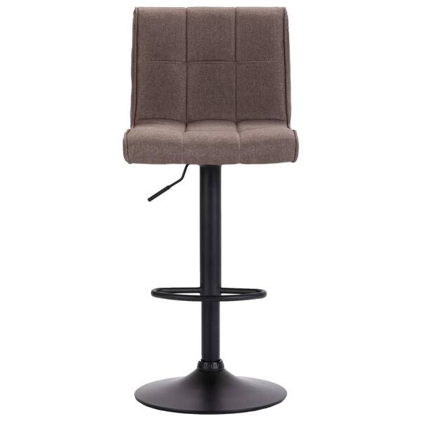 vidaXL Bar Stool Set of 2 Taupe Polyester Adjustable Swivel