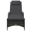 vidaXL Sun Lounger Grey Poly Rattan 78 in in length