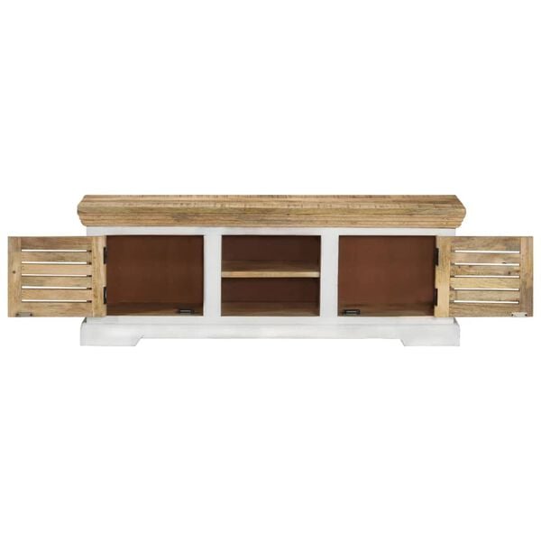 vidaXL TV Cabinet Brown and white Solid mango wood Standard TV Cabinet