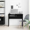 vidaXL Desk Black Oak Engineered Wood Black Oak Desk Rectangular