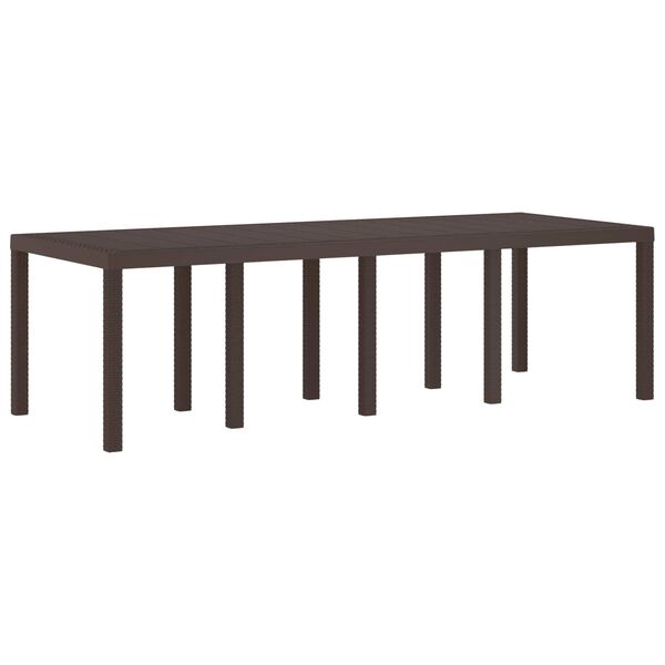 vidaXL Garden Dining Table Brown 98.43 x 39.37 x 28.74 in Poly Rattan