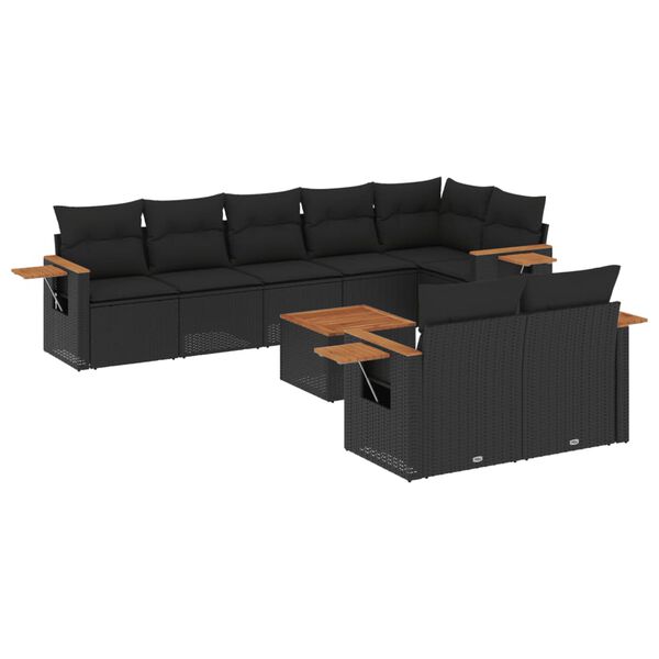 vidaXL Garden Sofa Set Black, Brown
