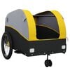 vidaXL Bike Trailer Black and Yellow 99.2 lb Iron