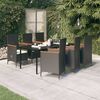 vidaXL Garden Dining Set Black and Cream White