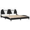 vidaXL Bed Frame "Viana" without Mattress Black and White 72"x83.9"Faux Leather