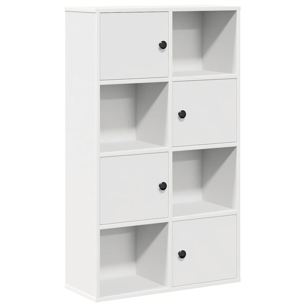 vidaXL Bookcase White Engineered Wood Medium Bookcase Rectangular