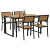 vidaXL Garden Dining Set 5 pcs Black and brown