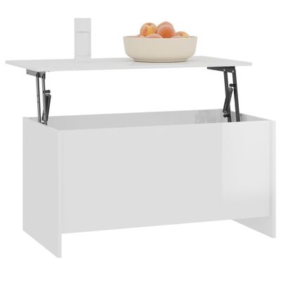 vidaXL Coffee Table High Gloss White 40.2"x21.9"x20.7" Engineered Wood