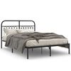 vidaXL Bed Frame Black Steel 55.1 x 74.8 in Bed Frame Rectangular