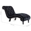 vidaXL Chaise Lounge Black Velvet Medium Ergonomic Modern Durable