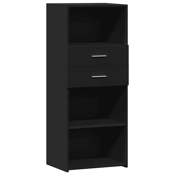 vidaXL Highboard Black Engineered wood Medium Highboard Rectangular