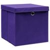 vidaXL Storage Box Set of 10 Purple Non-woven Fabric Compact Foldable