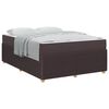 vidaXL Bed Frame with Mattress Dark brown 55.1" x 78.7" fabric