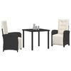 vidaXL Garden Dining Set with Cushion 5 pcs Grey Poly Rattan