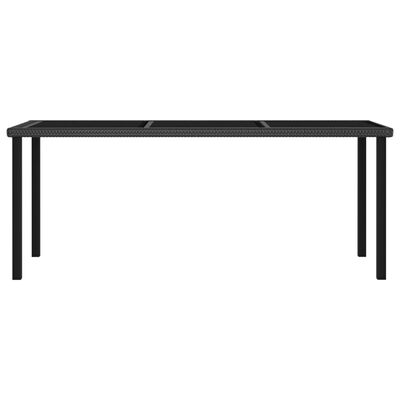 vidaXL Patio Dining Table Black 70.9"x27.6"x28.7" Poly Rattan