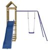 vidaXL Outdoor Playset Blue and Natural Wood