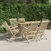 vidaXL Garden Dining Set Grey Solid teak wood Medium Foldable