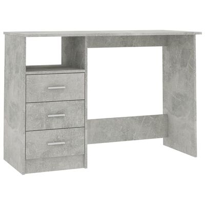 vidaXL Desk with Drawers Concrete Gray 43.3"x19.7"x29.9" Engineered Wood
