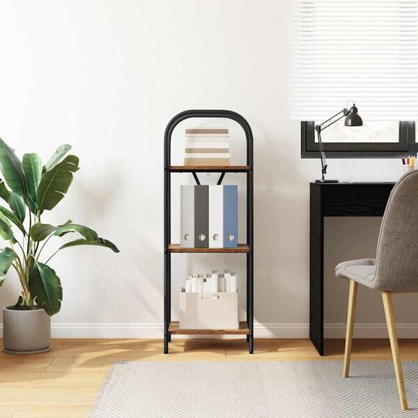 vidaXL Bookshelf Old Wood 15.75 x 11.81 x 42.91 in Engineered wood