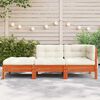 vidaXL Garden Sofa Wax Brown, Cream Solid Pine Wood Large 2-Seater