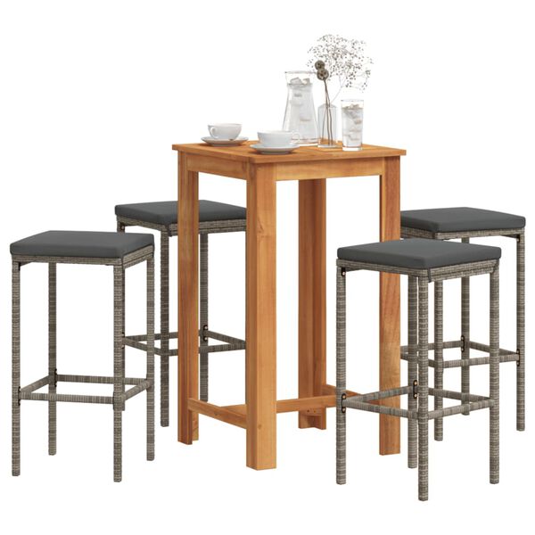 vidaXL Garden Bar Set Grey, Anthracite
