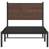 vidaXL Bed Frame Brown oak Steel Twin Bed Frame Rectangular Modern