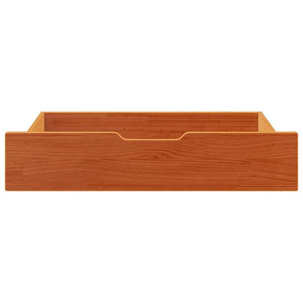 vidaXL Under-bed Drawer Wax Brown Solid pine wood 31.5 x 21.7 x 6.7 in