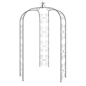 vidaXL Garden Arch Black Powder-Coated Steel &Oslash;70.9x100.4 in Durable