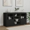 vidaXL Sideboard Black Engineered wood, Glass Medium Sideboard