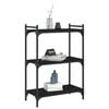vidaXL Bookcase Black Engineered wood, Metal 23.6 x 11.8 x 33.9 in