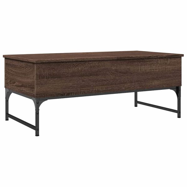 vidaXL Coffee Table Brown Oak Engineered Wood, Metal 39.4x19.7x15.7 in