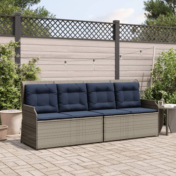 vidaXL Reclining Patio Bench Grey
