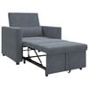 vidaXL Pull out Sofa Bed Single Dark gray 90 x 165 x 87 cm Velvet