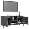 vidaXL TV Cabinet High gloss grey Engineered wood, metal Medium