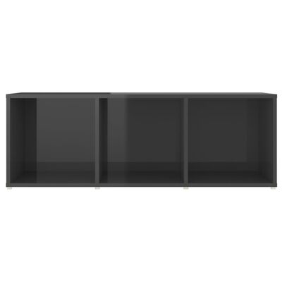 vidaXL TV Cabinet High Gloss Gray 42.1"x13.8"x14.6" Engineered Wood