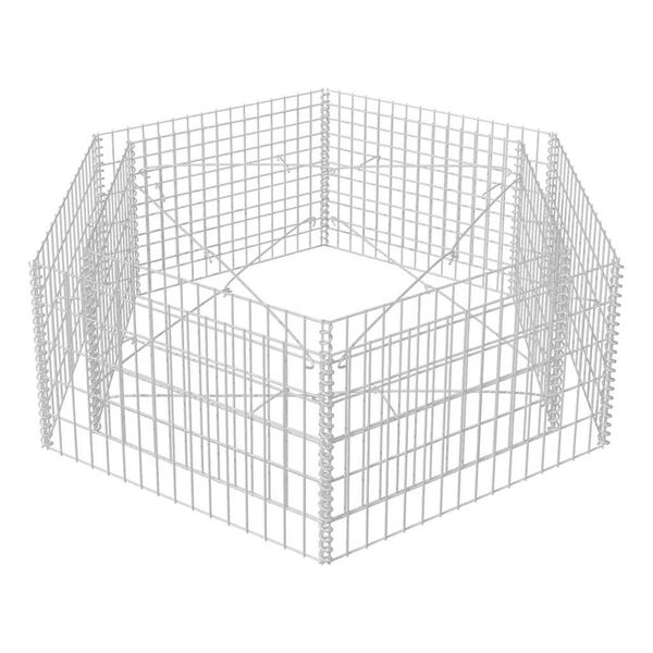 vidaXL Gabion Raised Bed Silver Galvanized Steel 63x55.1x19.7 in