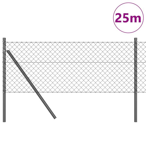 vidaXL Fence Post Grey 82.02 x 1.31 ft (1.57 x 1.57 in mesh)