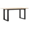 vidaXL Coffee Table O-Frame 39.4"x19.7"x17.7" Solid Wood Pine and Steel