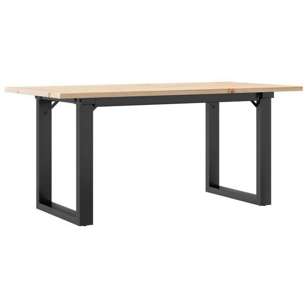 vidaXL Coffee Table O-Frame 39.4"x19.7"x17.7" Solid Wood Pine and Steel