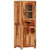 vidaXL Highboard Light brown Solid acacia wood, glass Rustic Highboard