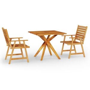 vidaXL Garden Dining Set Natural Wood Solid acacia wood Durable