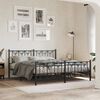 vidaXL Metal Bed Frame without Mattress with Footboard Black 70.9"x78.7"