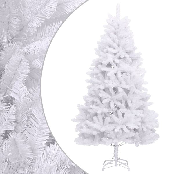 vidaXL Artificial Hinged Christmas Tree with Stand White 118.1"