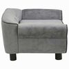 vidaXL Dog Sofa Dark Grey Plush (80% polyester, 20% cotton), solid fir wood