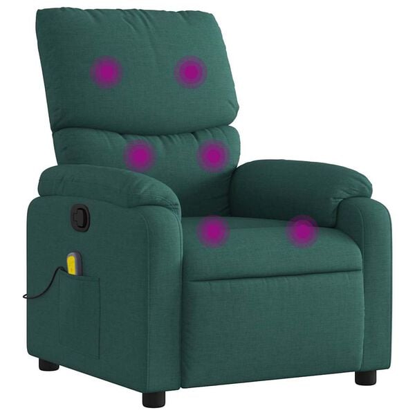vidaXL Massage Recliner Chair Dark Green
