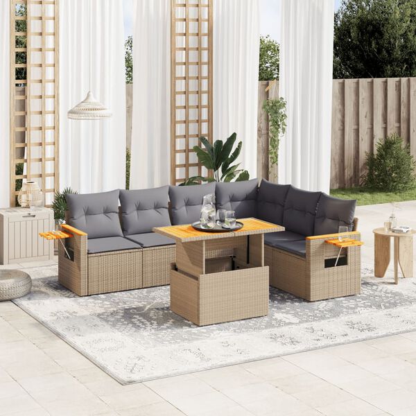 vidaXL Garden Sofa Set Beige