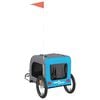 vidaXL Pet Bike Trailer Blue and Grey Oxford fabric, Iron, PVC Small