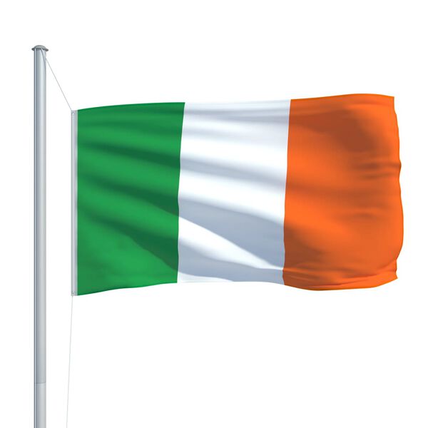 vidaXL Ireland Flag Green, White, Orange 68D 100% Polyester Medium