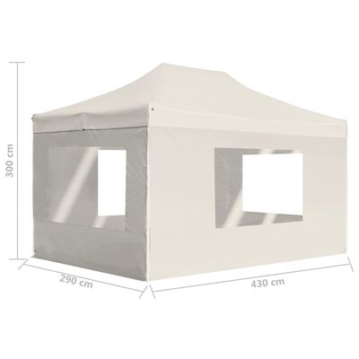 vidaXL Professional Folding Party Tent with Walls Aluminum 14.8'x9.8' Cream